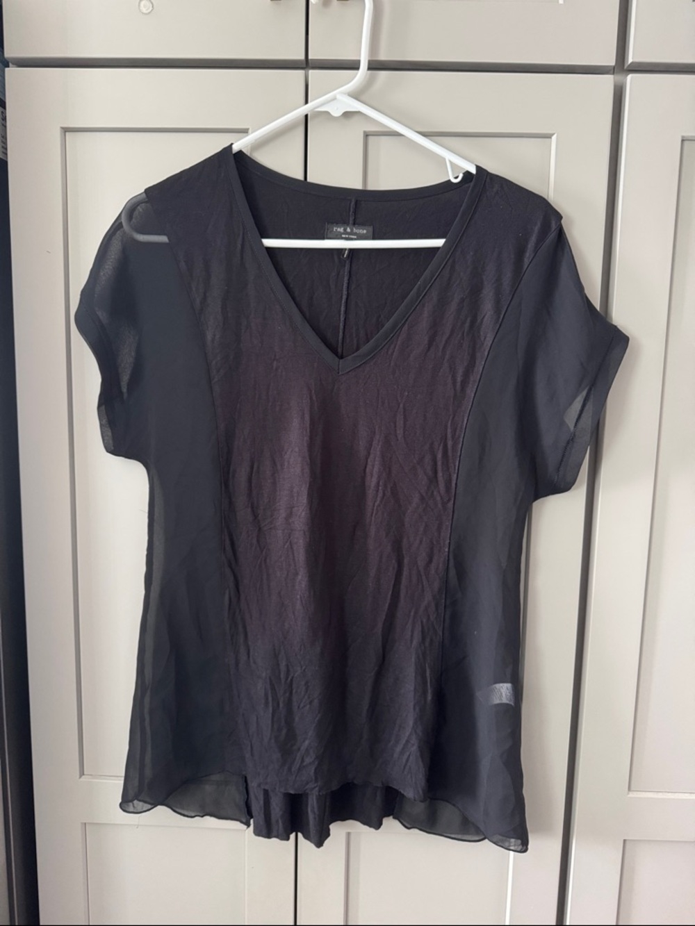 Rag & Bone black semi sheer blouse XS